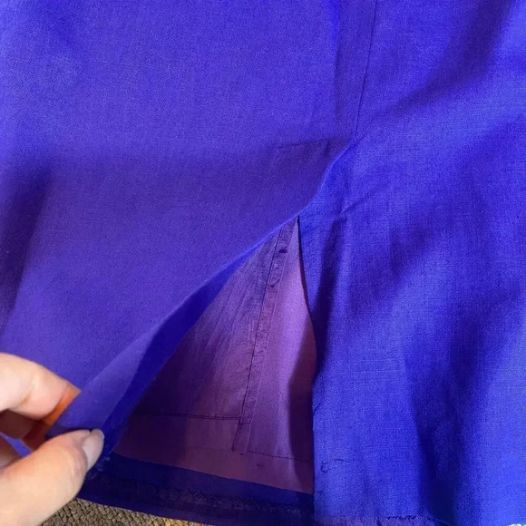 Vintage Galleria Sport Linen Blend Purple Pencil Skirt Women Plus Size 18 Pocket - Picture 6 of 9